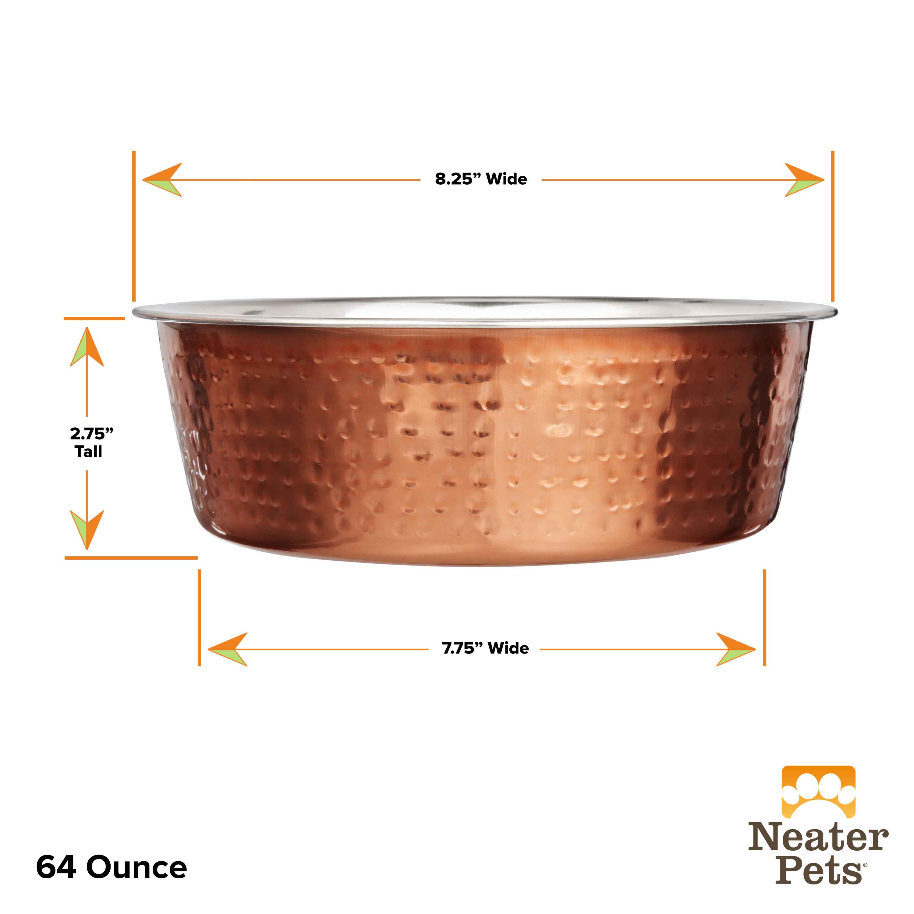 Large copper 2024 dog bowl