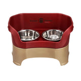 Cranberry large DELUXE Neater Feeder with Stainless Steel Slow Feed Bowl
