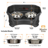 Deluxe Midnight Black Cat Neater Feeder and Bowl dimensions