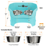 Deluxe Aqua Large Dog Neater Feeder and Bowl dimensions