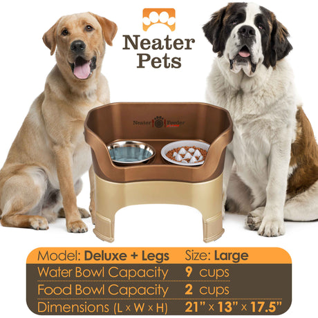 Chart showing bowl capacities, 9 cups water and 2 cups food