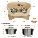 Deluxe Cappuccino Medium Dog Neater Feeder and Bowl dimensions