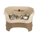 Cappuccino large DELUXE Neater Feeder with Stainless Steel Slow Feed Bowl