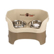 Cappuccino large DELUXE Neater Feeder with Stainless Steel Slow Feed Bowl