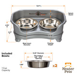 Dimensions of the Gunmetal Grey Express Cat Neater Feeder