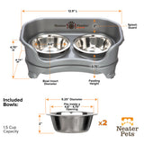 Dimensions of small Gunmetal gray EXPRESS Neater Feeder