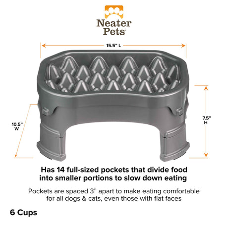 6 cup Raised Neater Slow Feeder dimensions