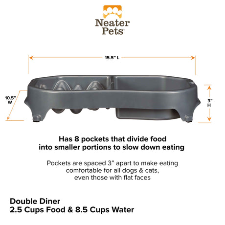 Neater Slow Feeder Double Diner dimensions