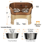 Large dog feeder and bowl dimensions