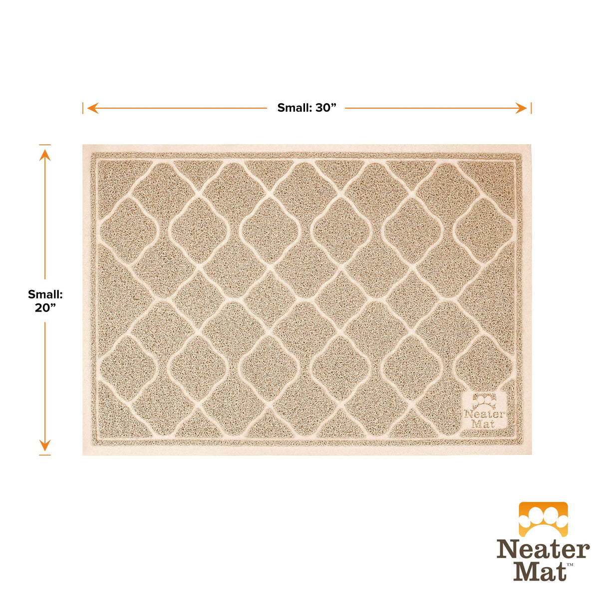 Dimensions of the Small Beige Neater Pets Litter Trapping Mat