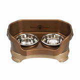 Bronze SMALL DELUXE Neater Feeder with Stainless Steel Slow Feed Bowl