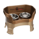 Bronze medium DELUXE Neater Feeder with Stainless Steel Slow Feed Bowl with leg extensions