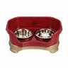 Cranberry SMALL DELUXE Neater Feeder with Stainless Steel Slow Feed Bowl