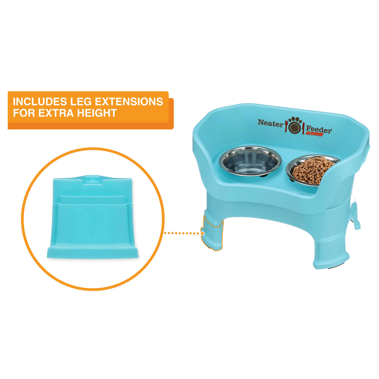 This Neater Feeder includes removeable leg extensions