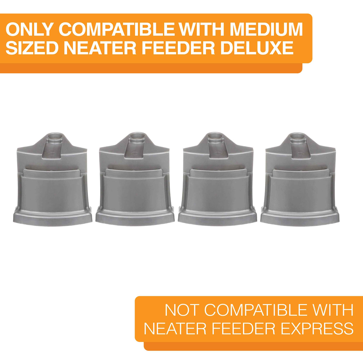 Medium Neater Feeder Deluxe Gunmetal Gray Leg Extensions