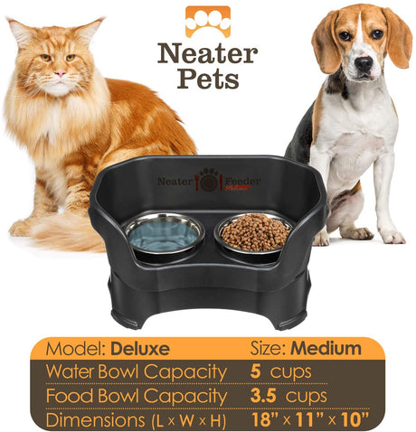 Bowl capacity and dimensions for Deluxe Neater Feeder