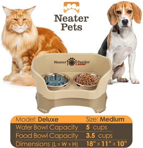 Bowl capacity and dimensions for Deluxe Neater Feeder