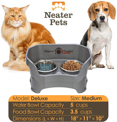 Bowl capacity and dimensions for Deluxe Neater Feeder