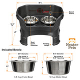 Deluxe medium with leg extensions feeder and bowl dimensions