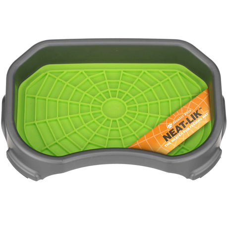 The green Neat-Lik Mat inside the protective tray