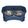 Deluxe Cat Dark Blue raised Neater Feeder dog bowls with two stainless steel bowls against a white background.