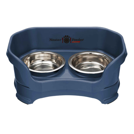 Deluxe Cat Dark Blue raised Neater Feeder dog bowls