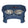 Deluxe cat Neater Feeder with leg extensions in Dark Blue with two stainless steel bowls against a white background.