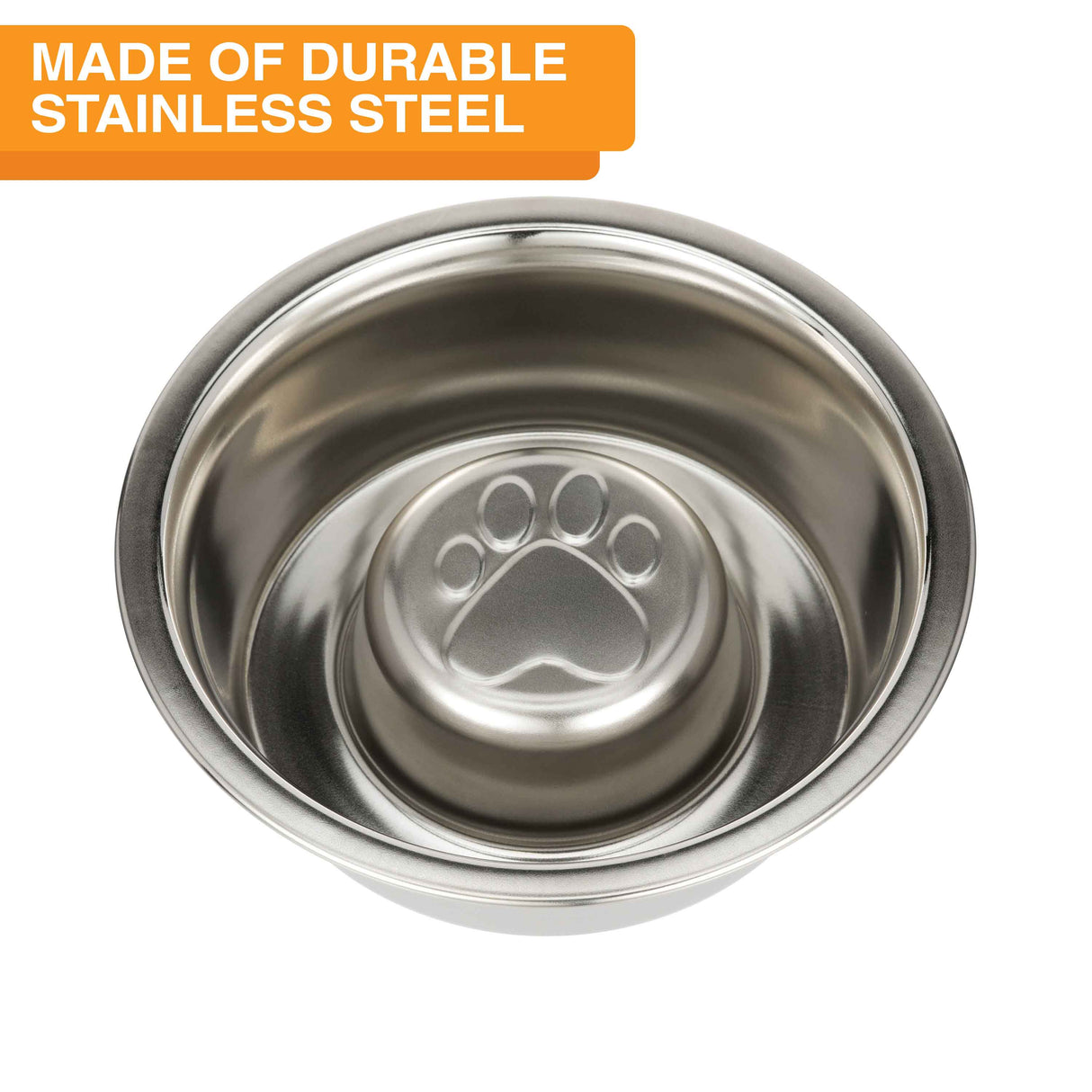 Neater Pets Stainless Steel Hungry Dog Bowl, Grey, 2 Cups, Size: 5.38 Diameter x 1.69 Tall, Gray