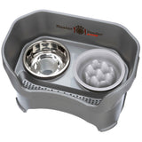 Gunmetal Neater Feeder Deluxe with Niner Slow Feed Bowl