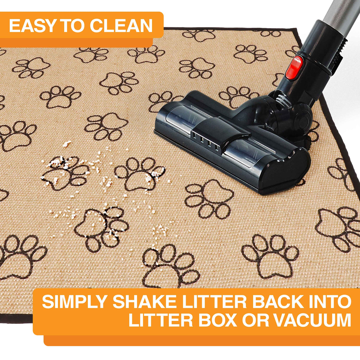 Paw print mat easy to clean