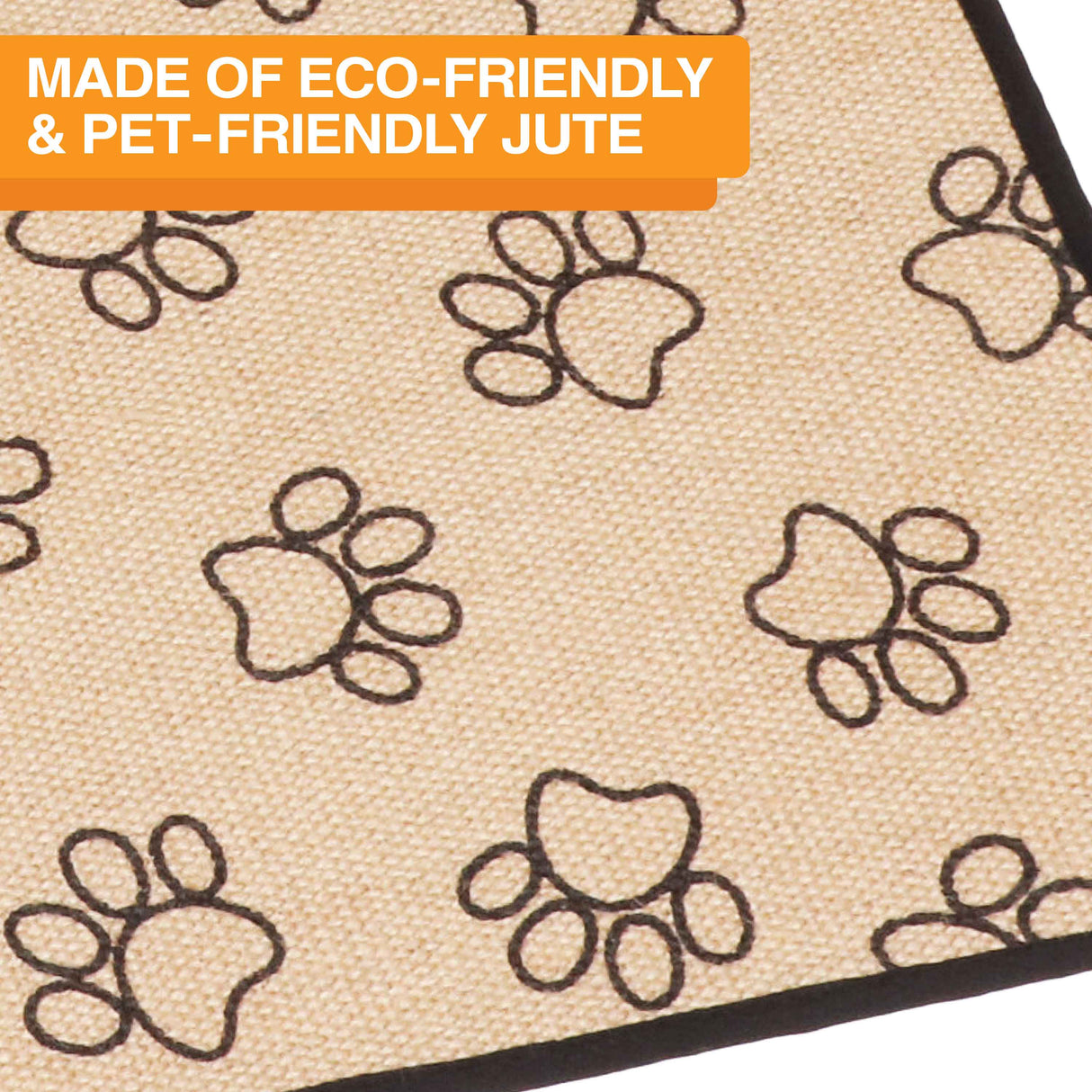 Paw print mat made of eco-friendly jute
