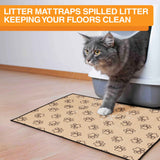Paw print mat traps spilled litter