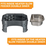 Neater Slow Feeder Double Diner and Stainless Steel Insert Bowl
