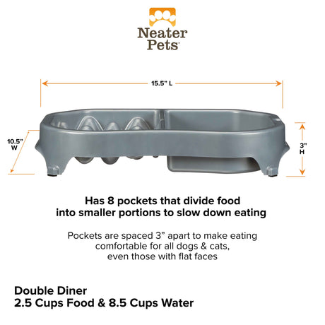 Neater Slow Feeder Double Diner dimensions