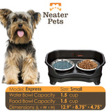 Midnight Black Express Small Dog feeder bowl capacity and dimensions