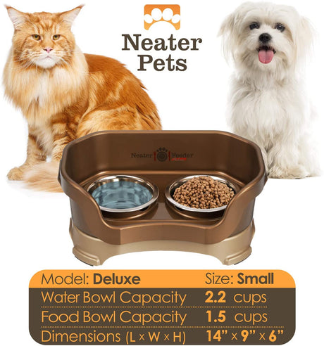 Bowl capacity and dimensions for Deluxe Neater Feeder