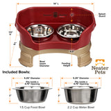 Dimensions of small Neater Feeder and bowls