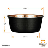 16 ounce sizing guide for Black Hammered Copper Bowl