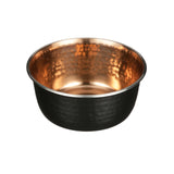 The side of Black Hammered Copper Pet Food Bowl