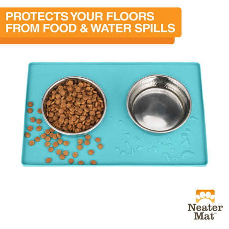 Neater Mat with bowls and food and water spills