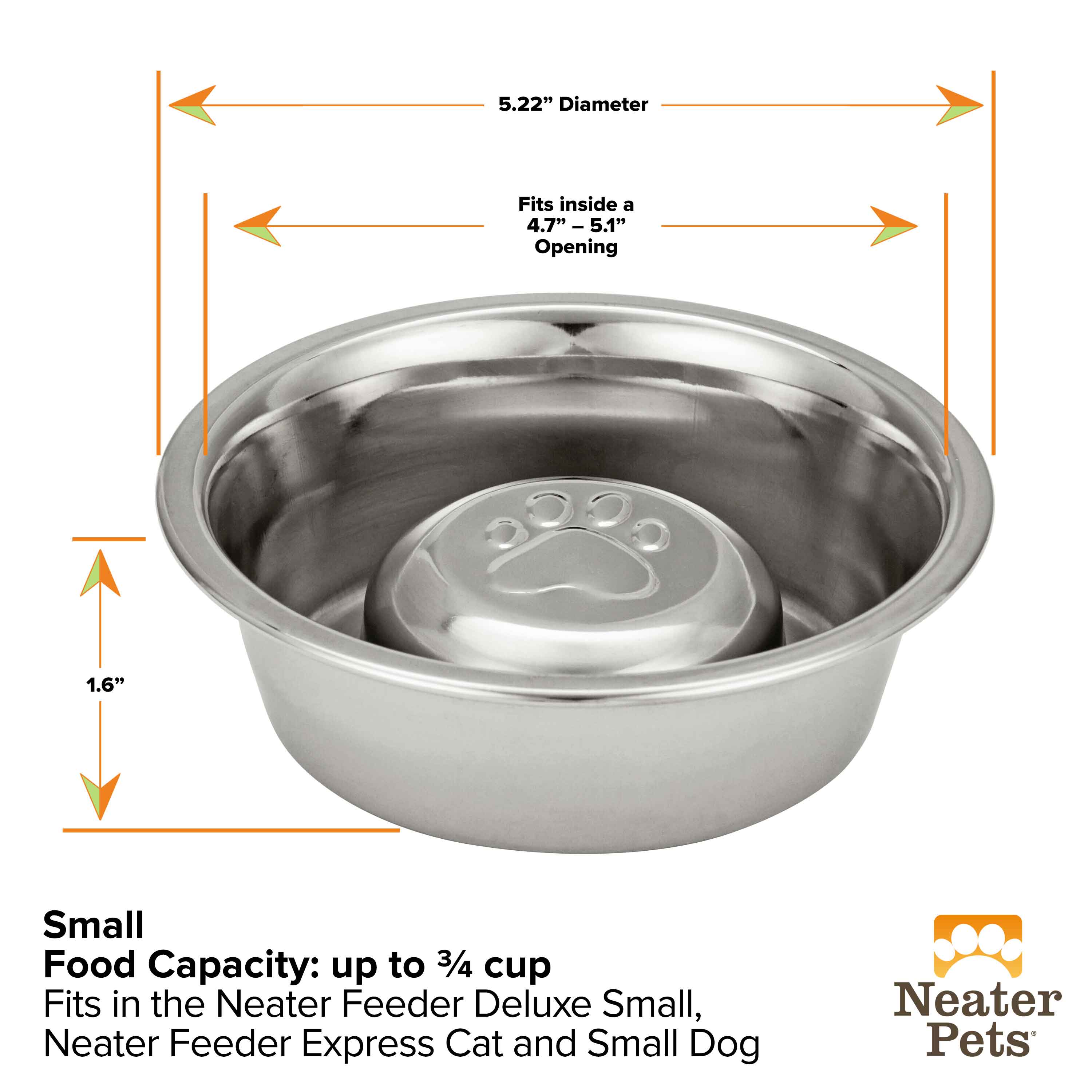 Stainless Steel Slow Feed Replacement Bowls for Neater Feeder